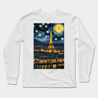 Starry night paris Long Sleeve T-Shirt